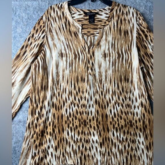 ASHLEY STEWART WOMEN'S ANIMAL PRINT TUNIC PULLOVER BLOUSE Size 14/16 #725 - Picture 3 of 9